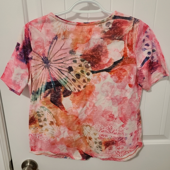 🌟4/$15 Allison Daley Pink Butterfly T-Shirt Size Small Petite - Picture 4 of 7